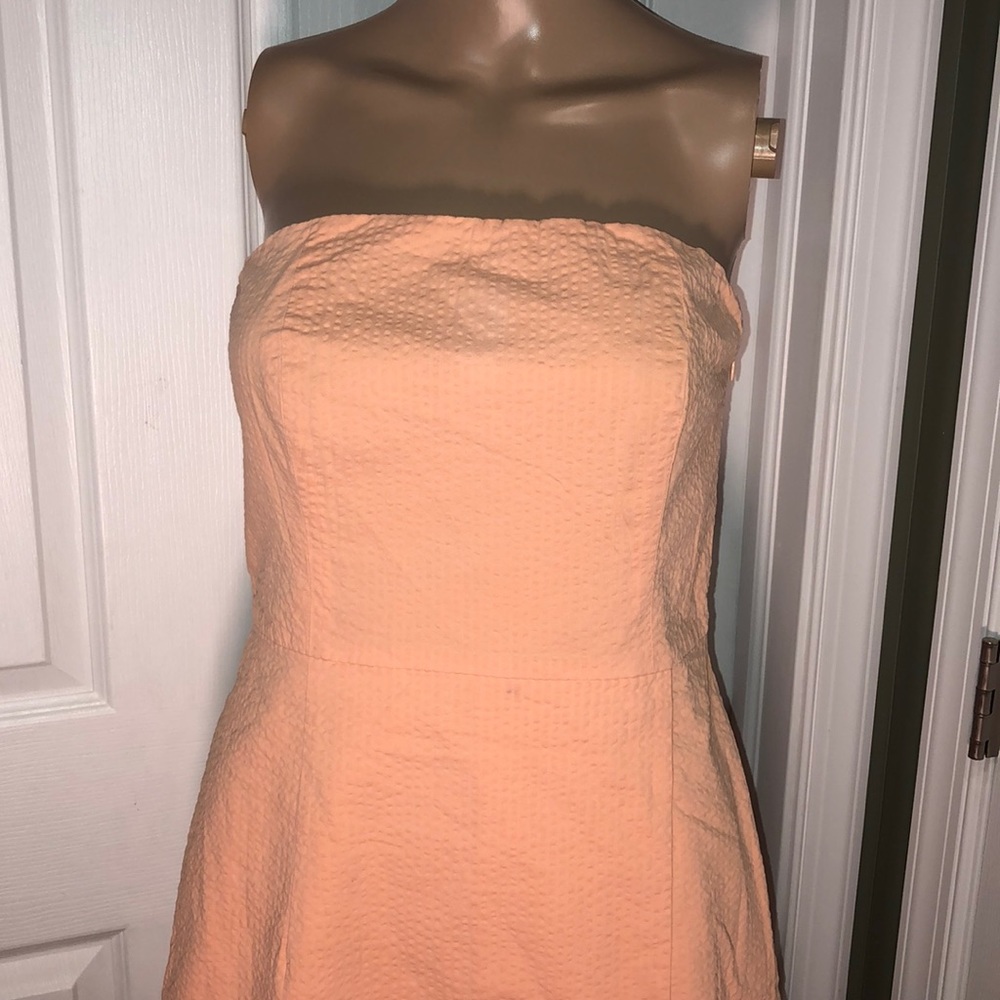 Vineyard Vines Strapless Peach A-Line Dress - Picture 2 of 5